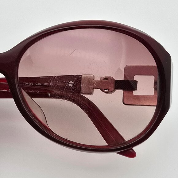 Christian Dior CD8056 C.03 Burgundy Rhinestone Frame Brown Lens Sunglasses Italy - Picture 14 of 15